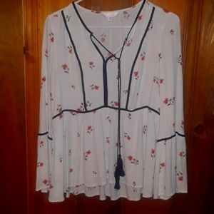 White floral blouse